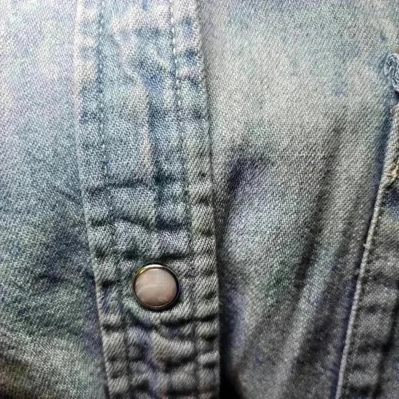 J crew relaxed preal snap button up 100% cotton size 8 - Picture 4 of 7